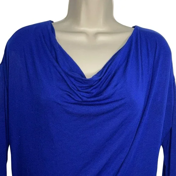 Athleta Womens Dress Small Blue‎ Stretch Solstice Casual Cowl Neck Long Sleeves - Picture 3 of 11
